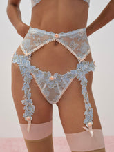 Winter Roses Garter Belt - Blue
