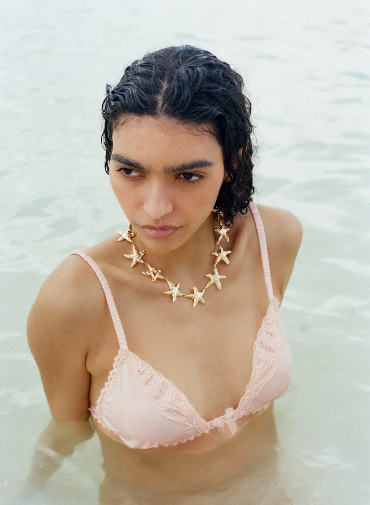 Seashell Beaded Bralette - Peach