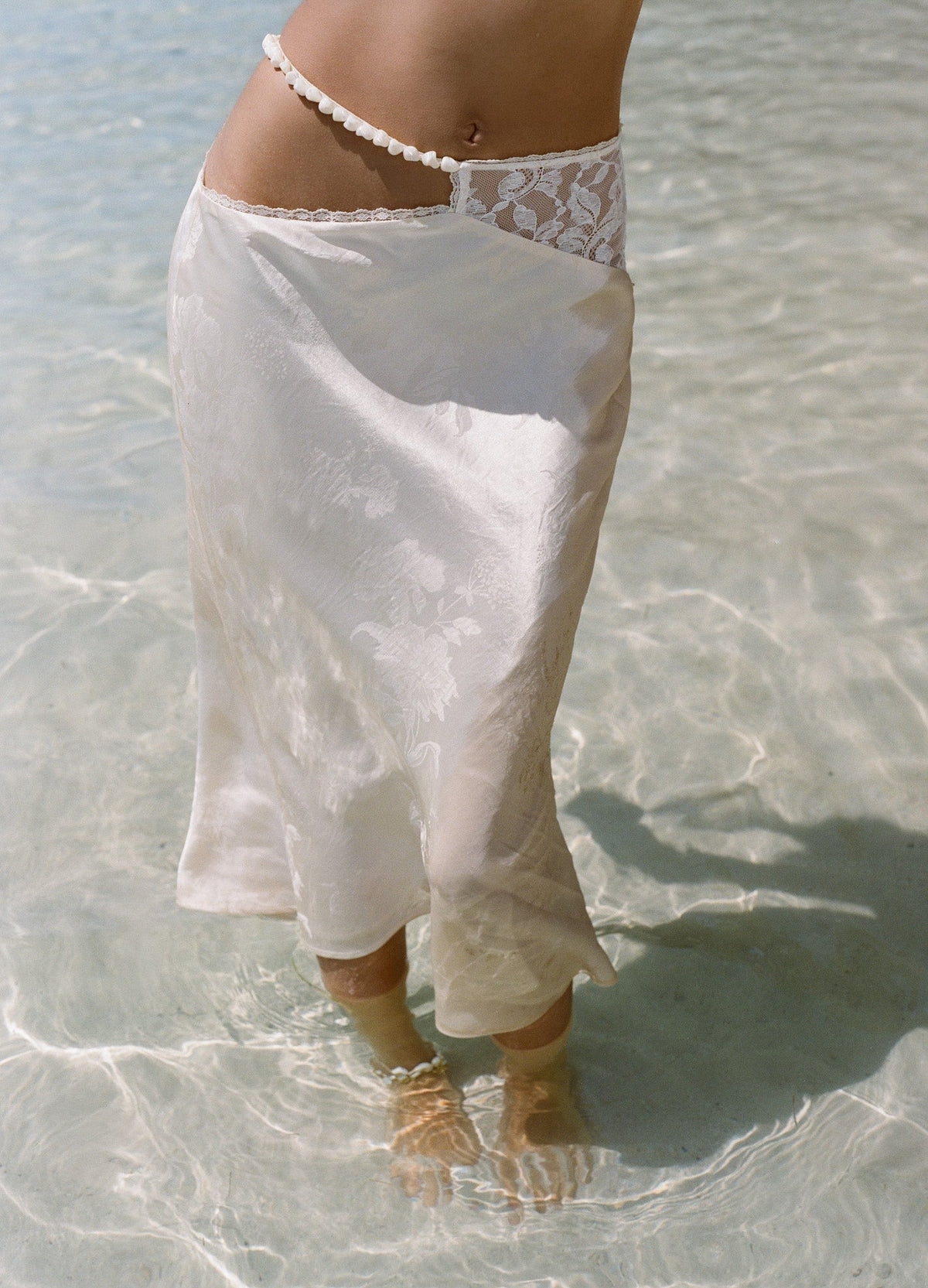 Adrift Midi Skirt - Cream