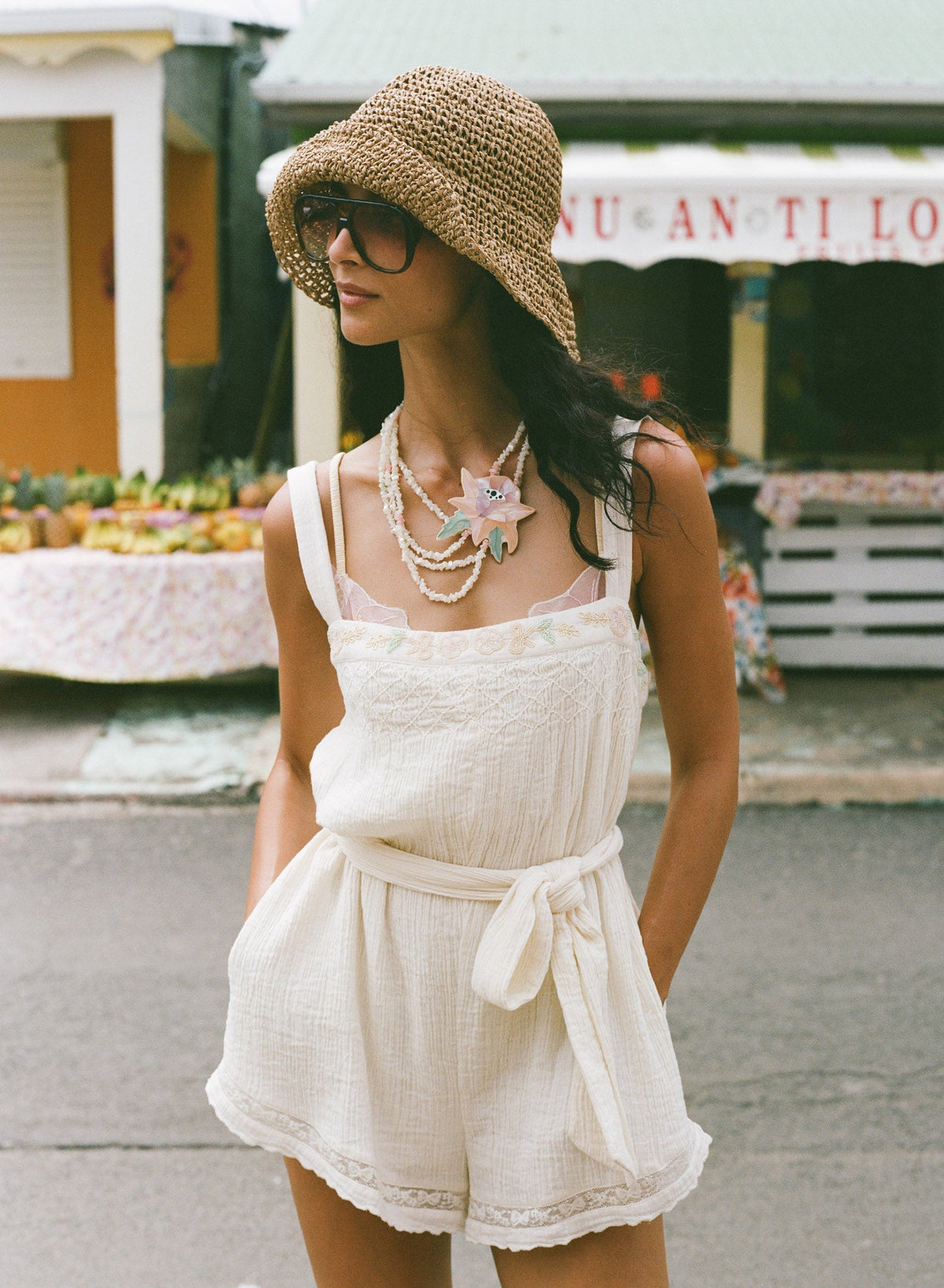 Leah Romper - Cream
