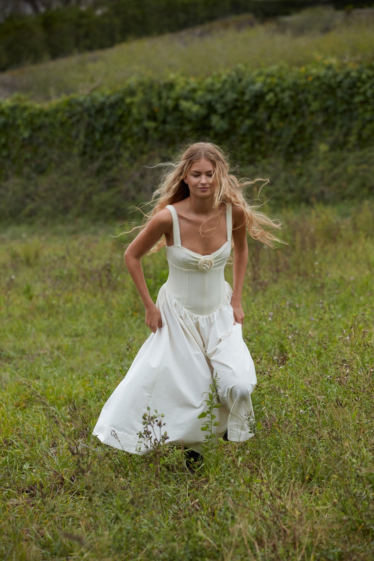 Billie Pointelle Midi Dress - Cream