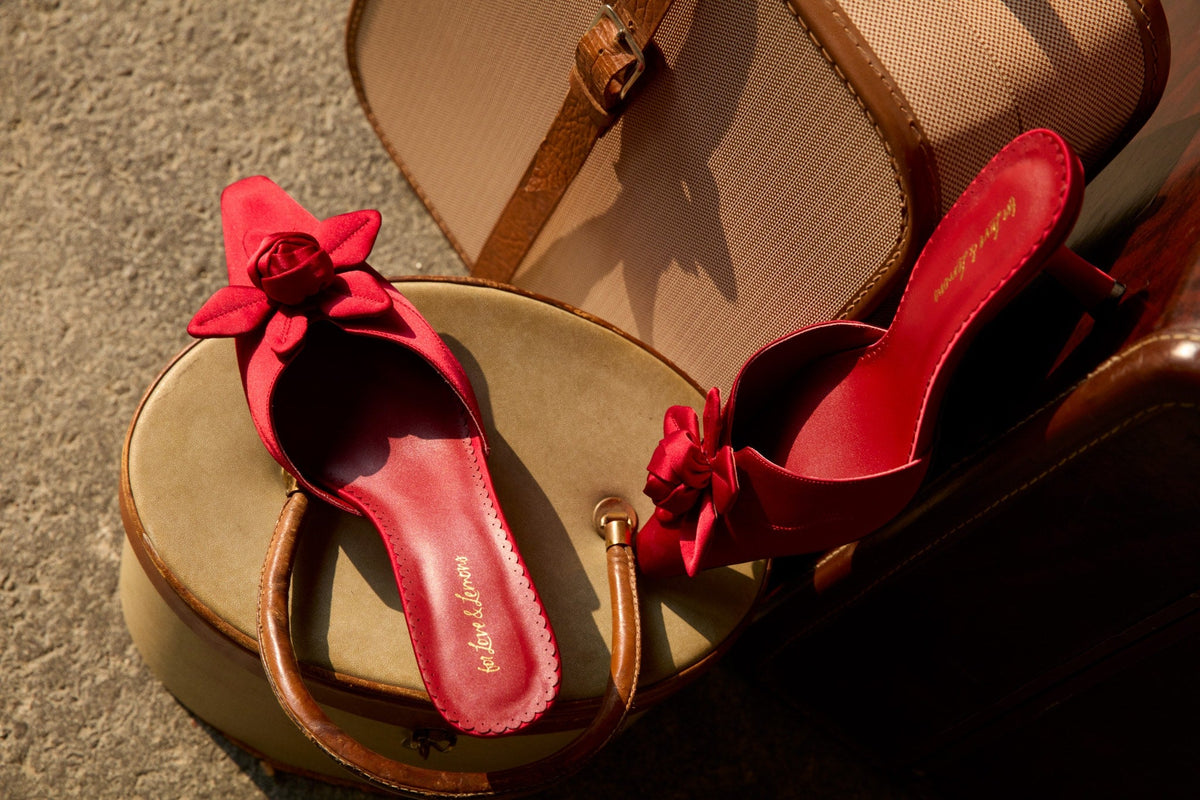 Claudine Mule Heel - Red