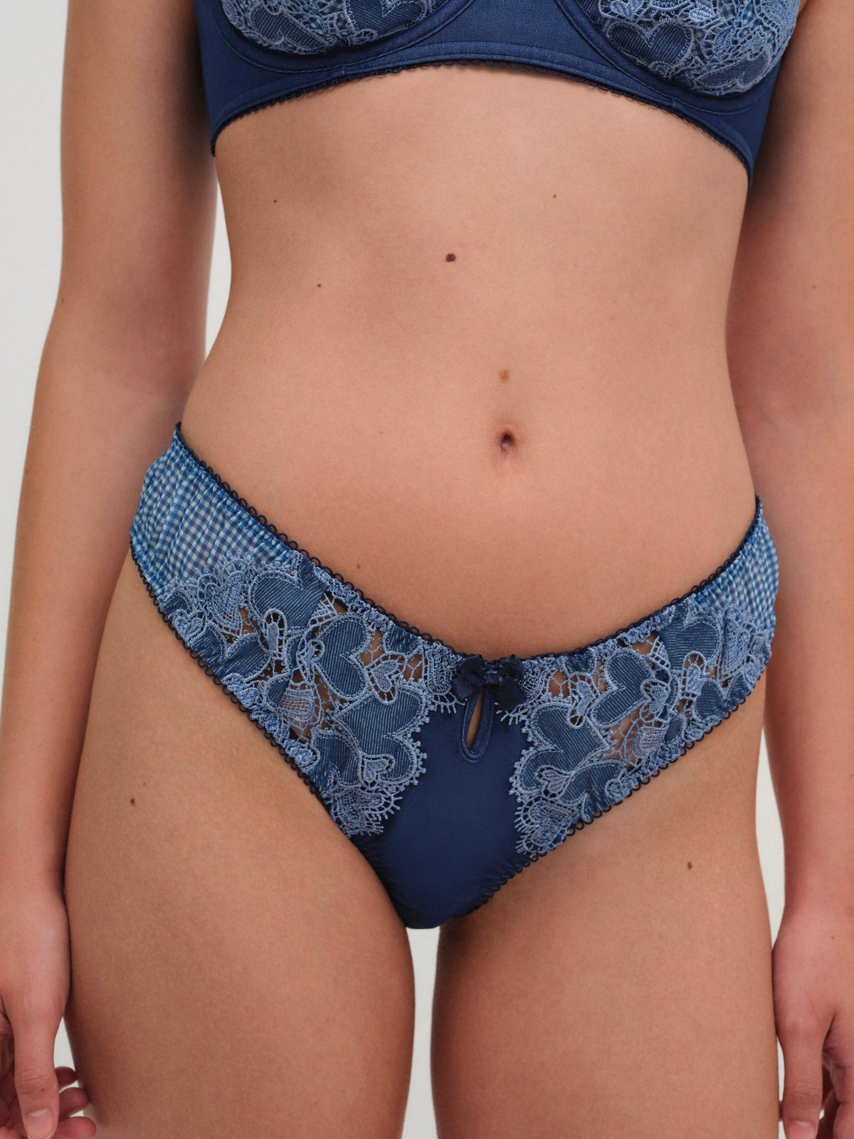 Denim Hearts High Waisted Panty - Blue