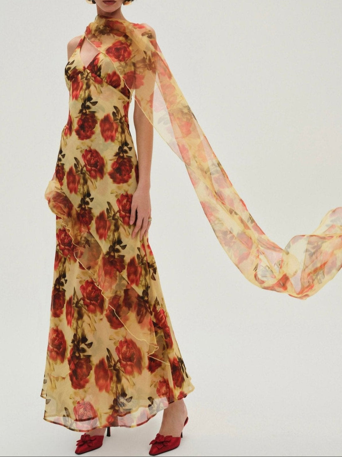 Floral Stems Maxi Dress