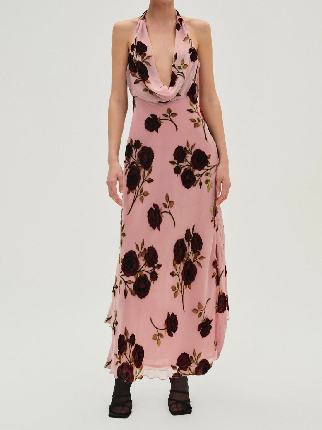 Rose Velvet Maxi Dress