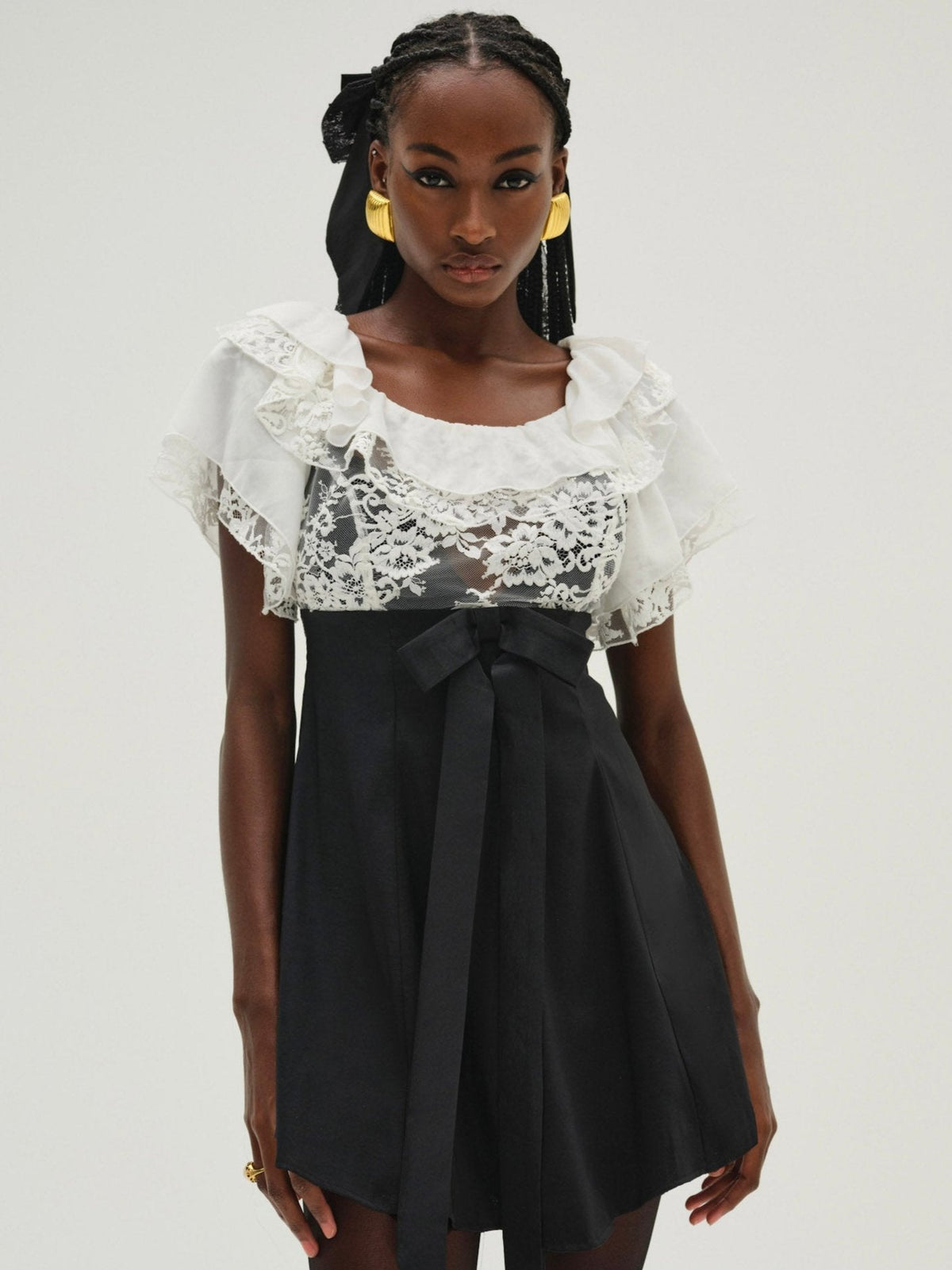 Holiday Lace Mini Dress - White