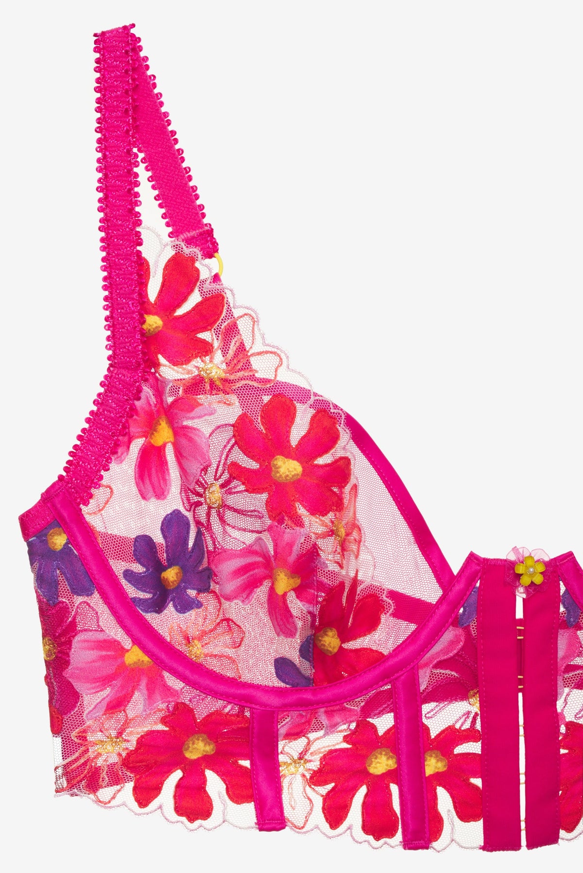 Anemone Floral Underwire Bra - Pink