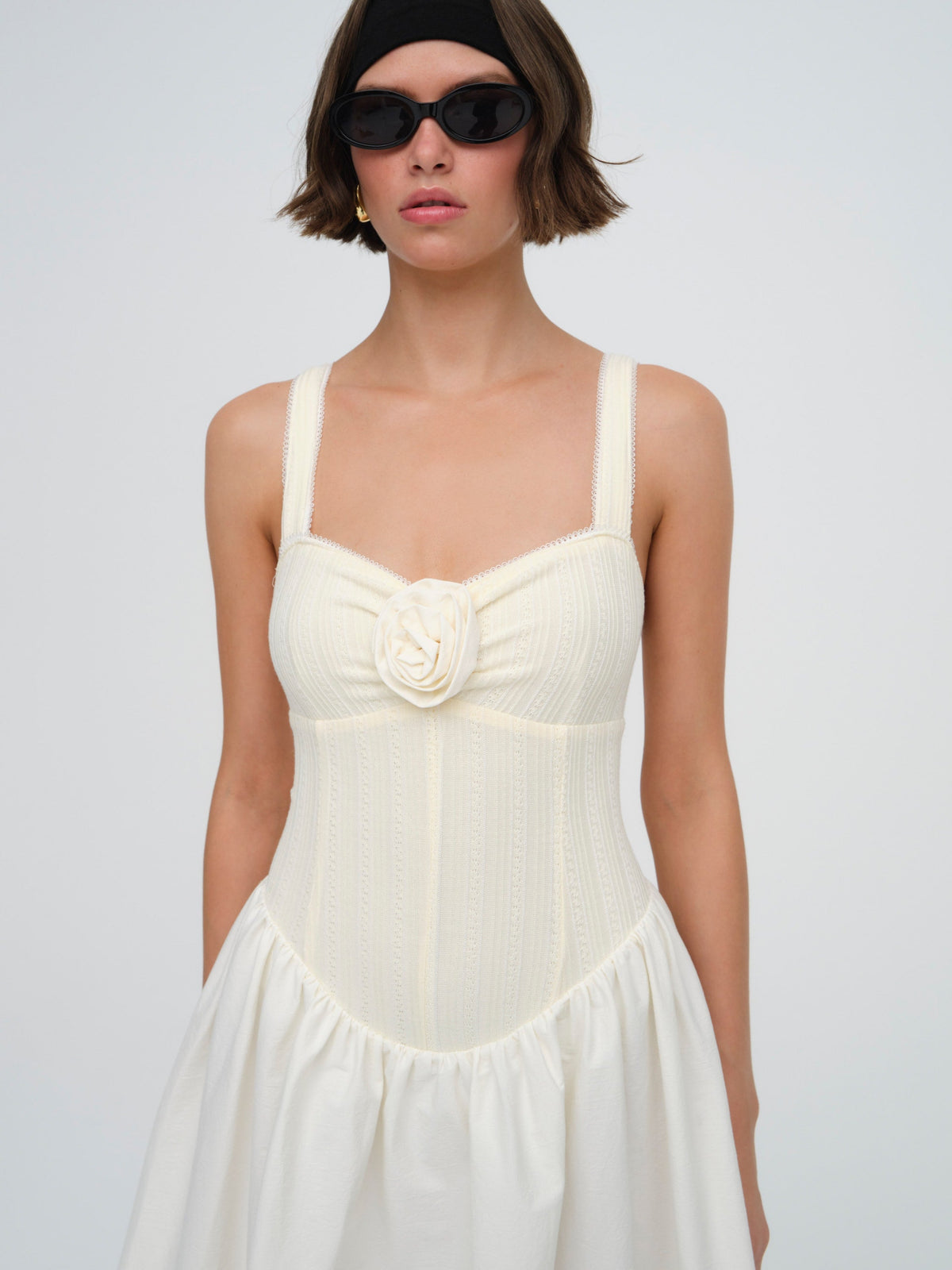 Billie Pointelle Midi Dress - Cream