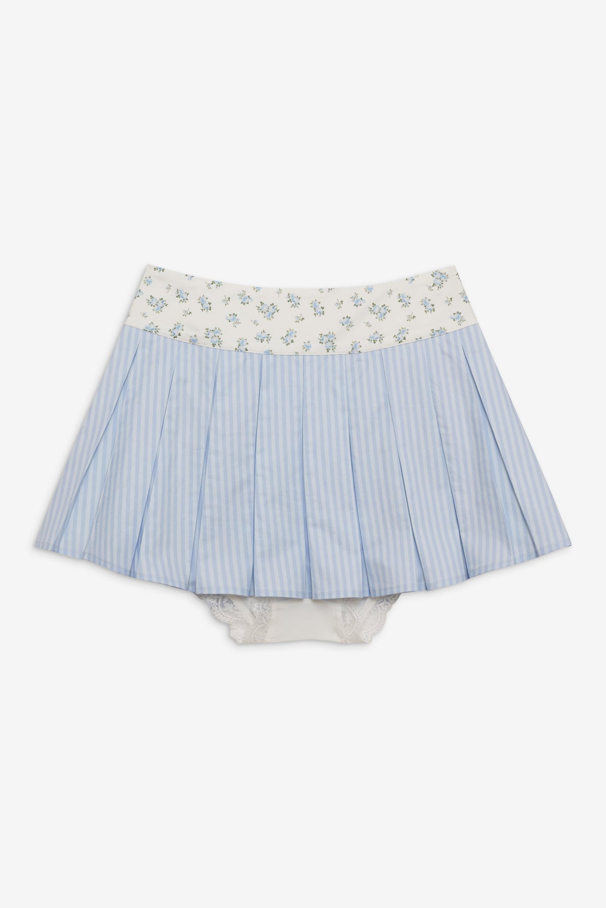 Louisa Poplin Mini Skirt - Blue