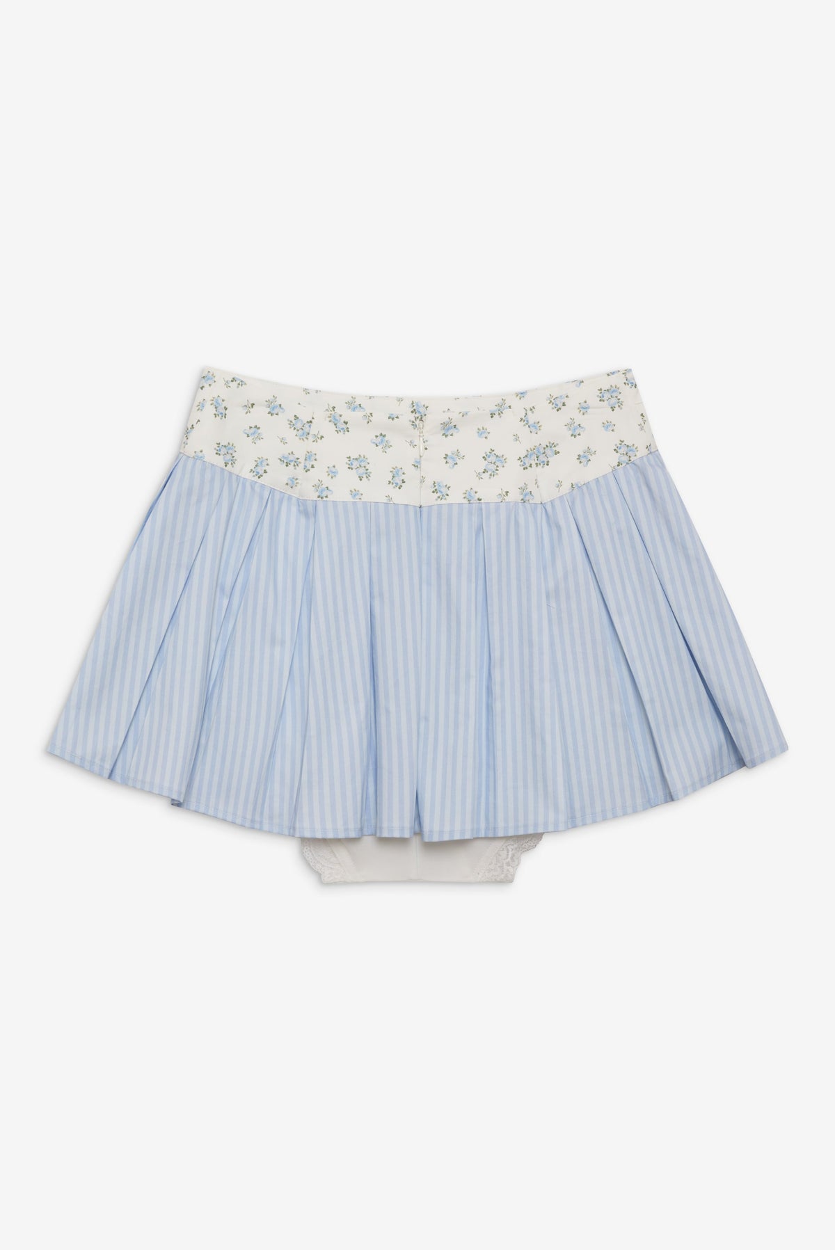 Louisa Poplin Mini Skirt - Blue