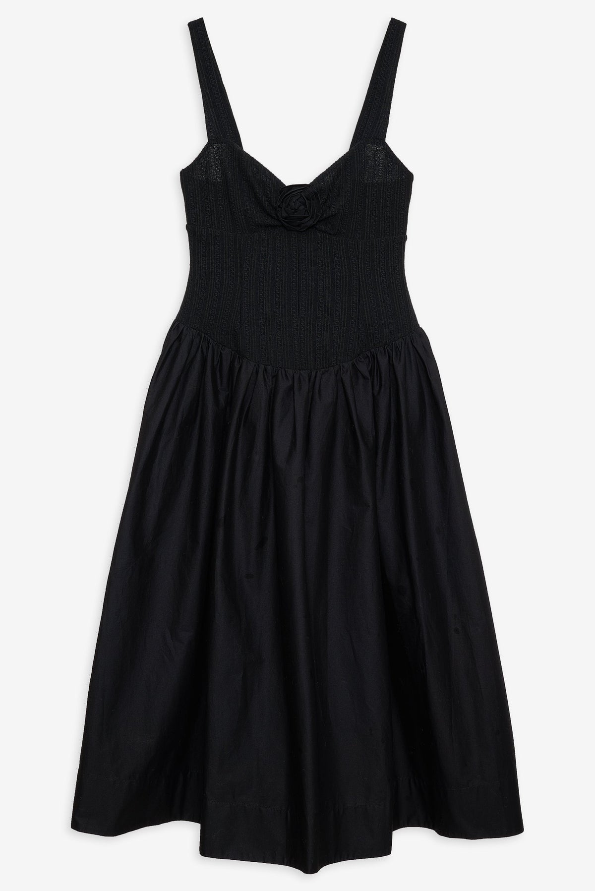 Billie Pointelle Midi Dress - Black