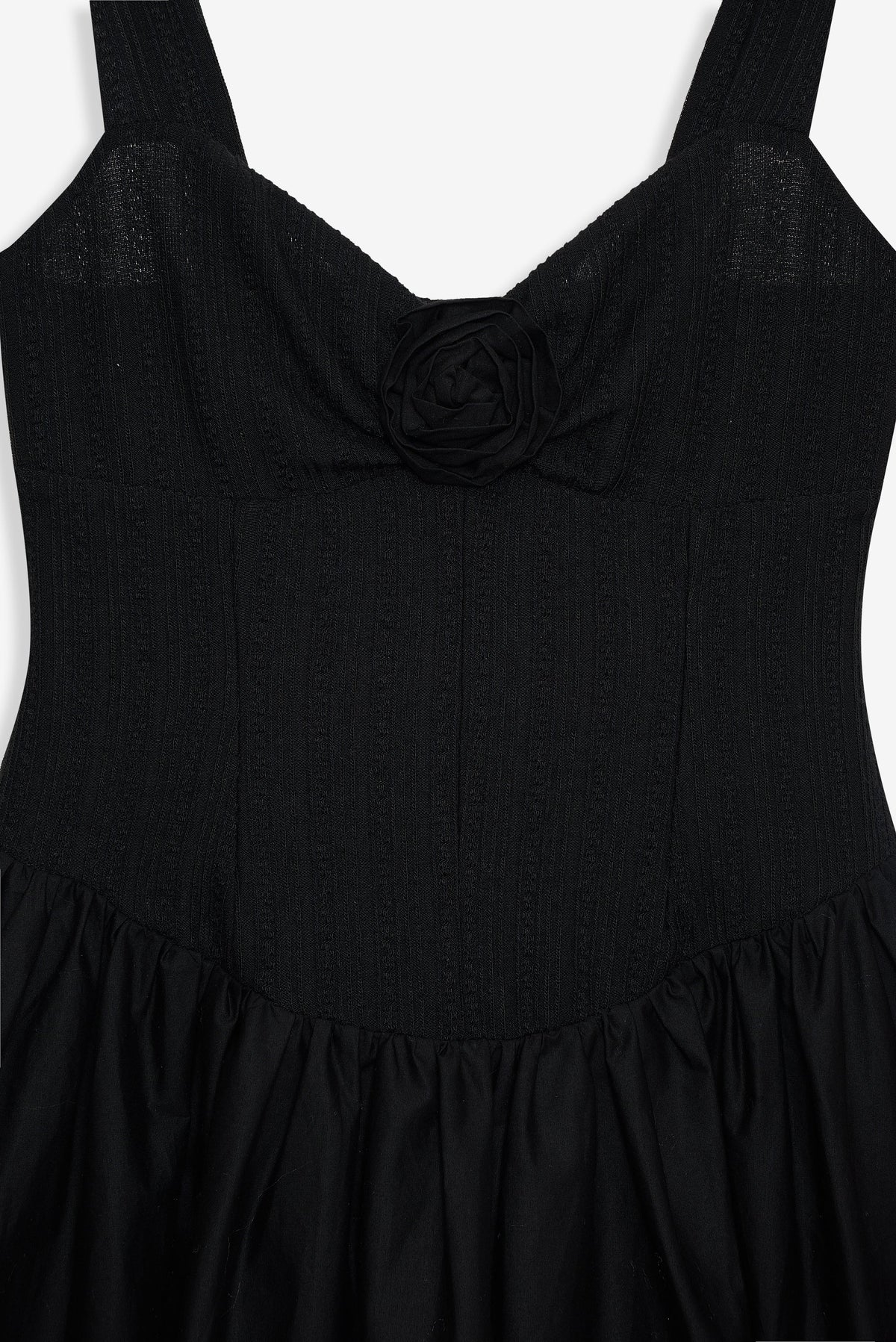 Billie Pointelle Midi Dress - Black