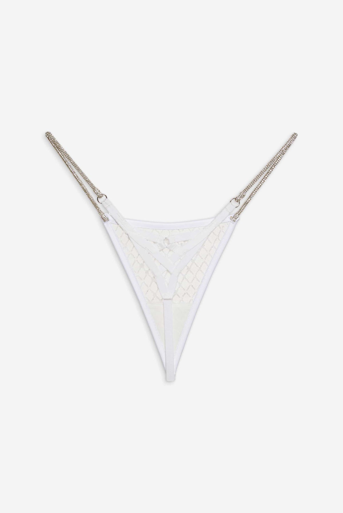 Glitter Thong Panty - White