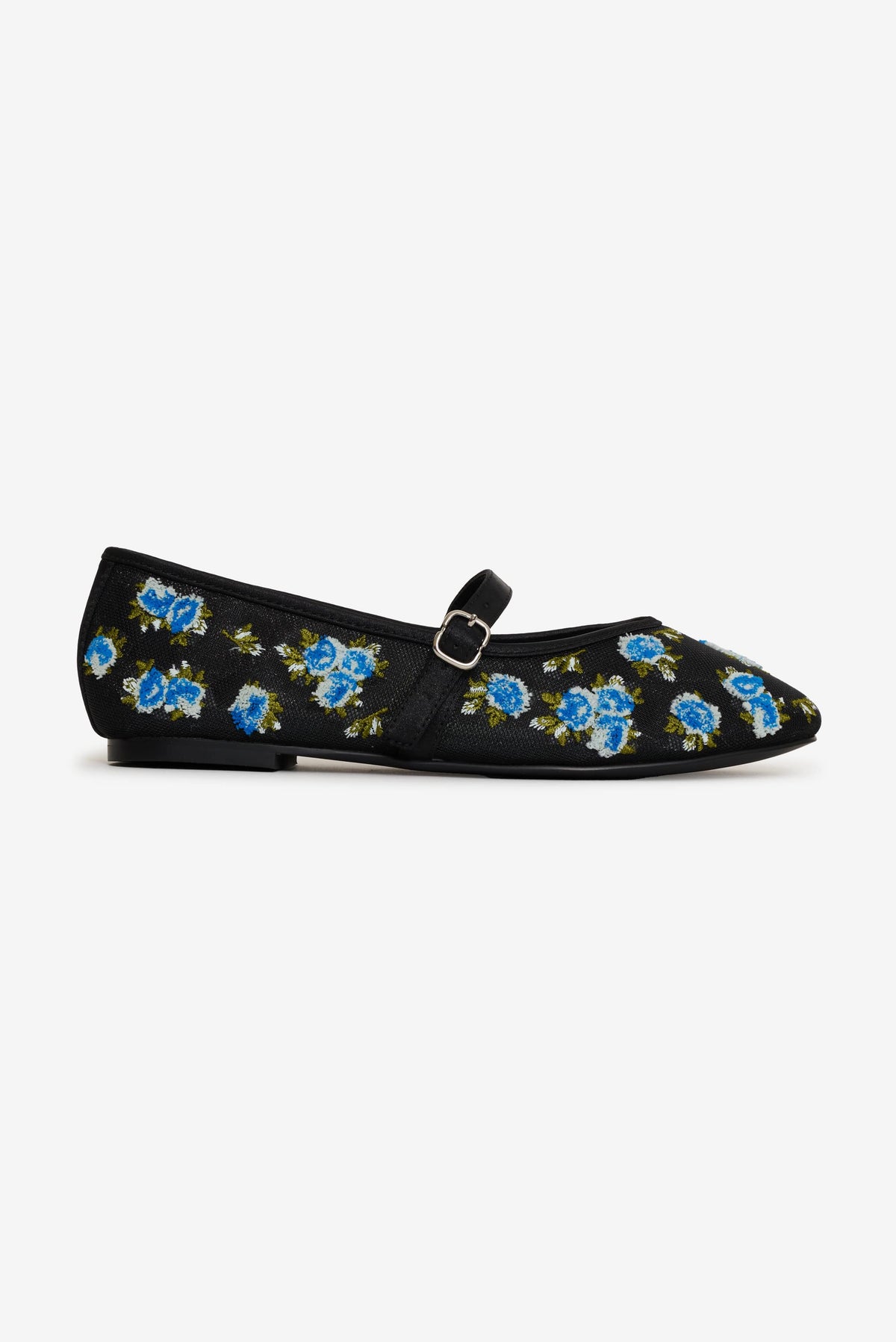 Evelyne Embroidered Ballet Flat - Black