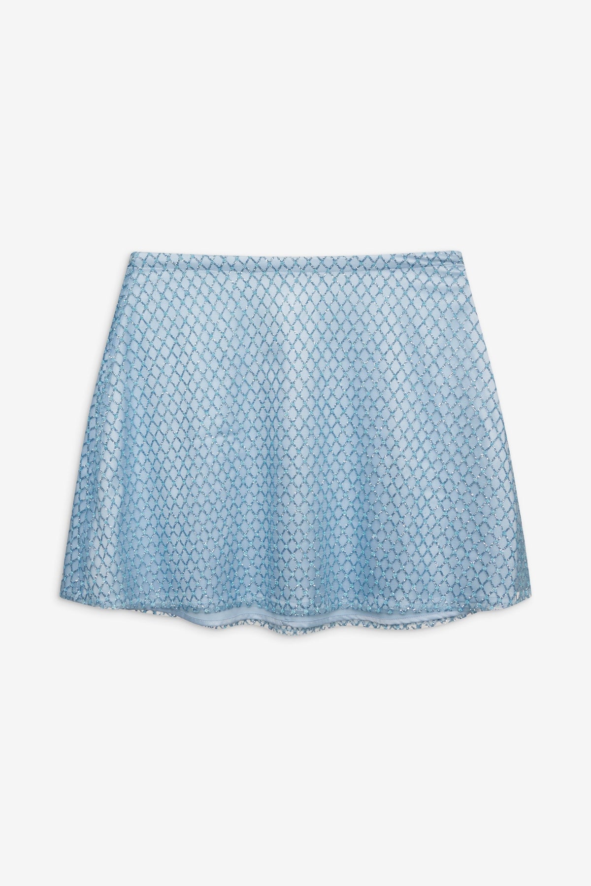 Glitter Grid Mini Skirt - Blue