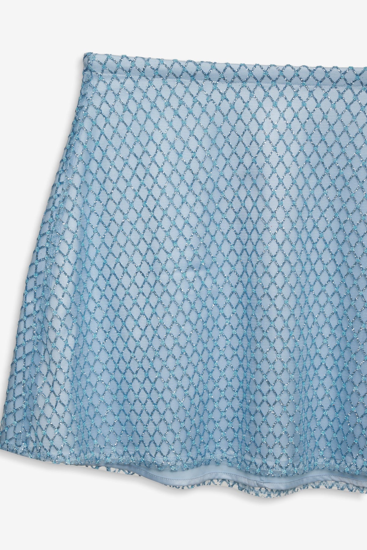 Glitter Grid Mini Skirt - Blue
