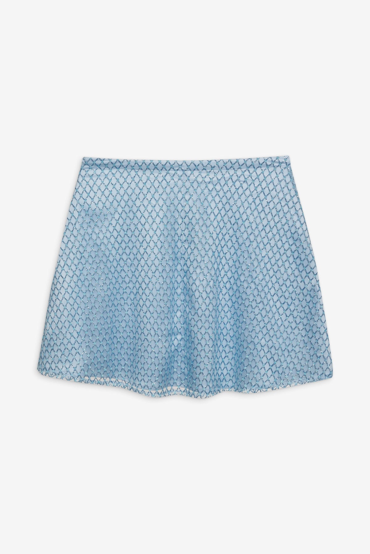 Glitter Grid Mini Skirt - Blue