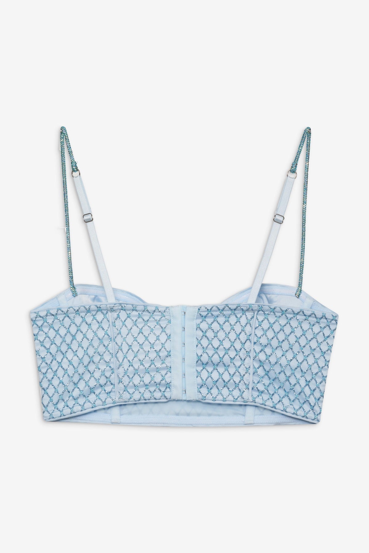 Glitter Grid Bustier Top - Blue