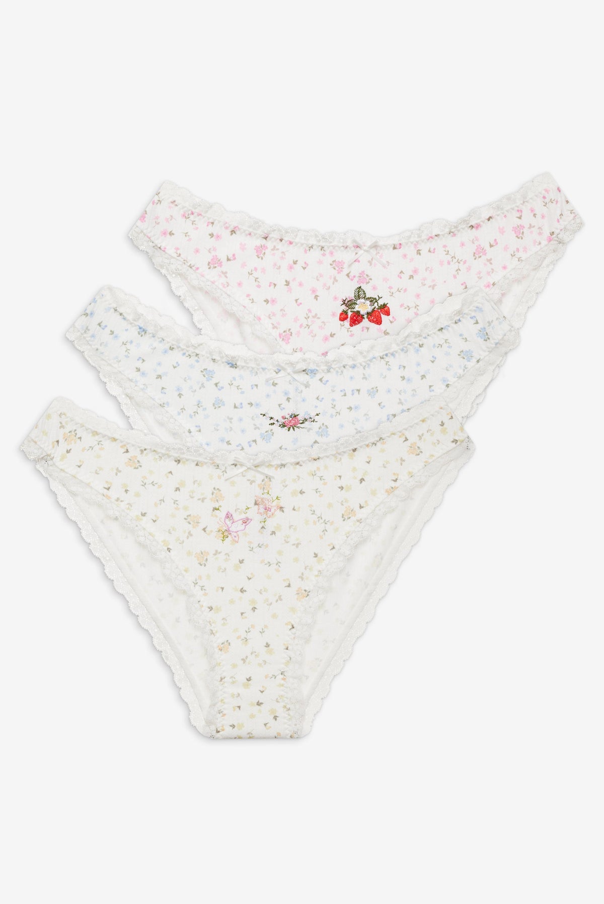 Floral Panty 3-Pack - White