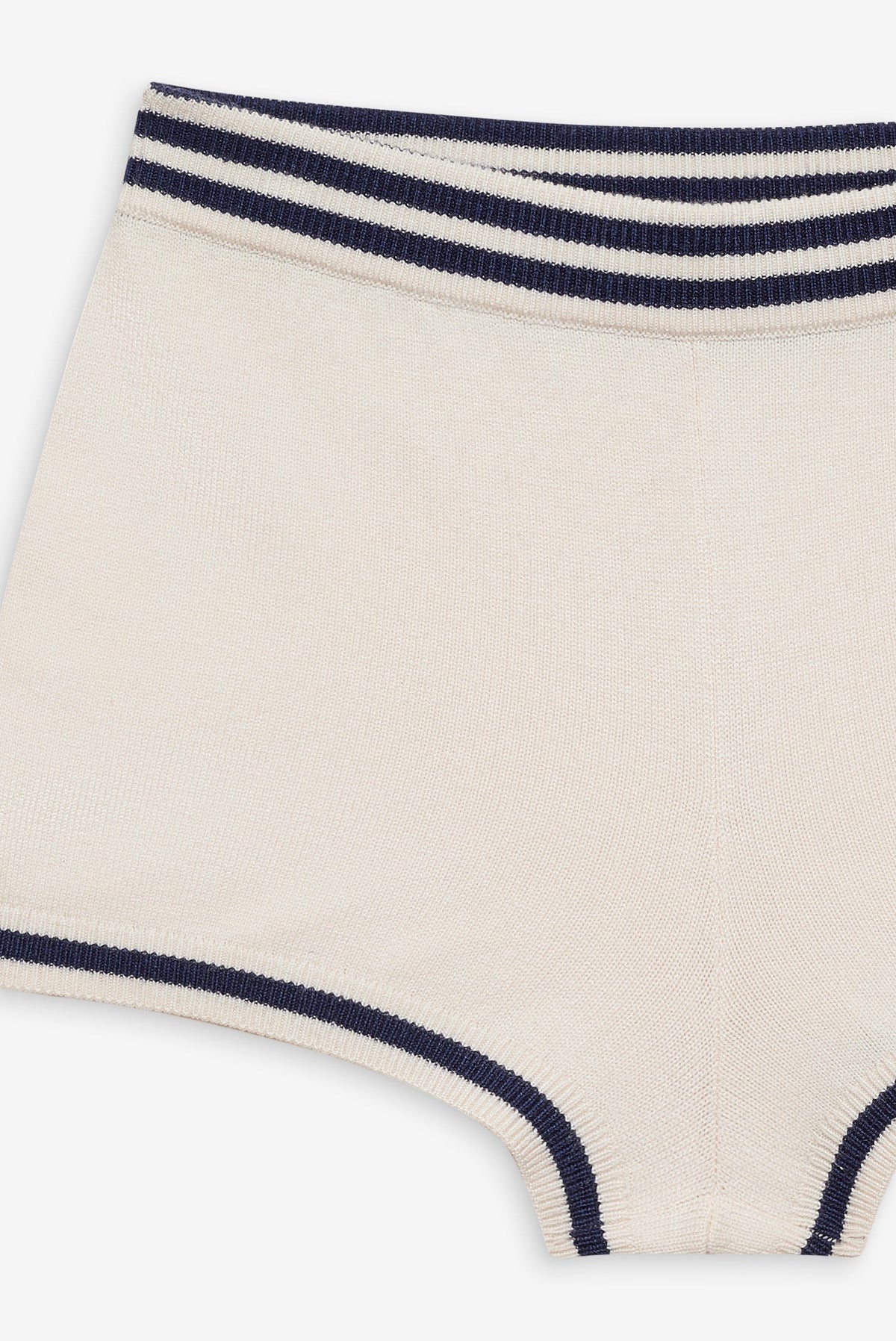Simona Pointelle Striped Short - Navy