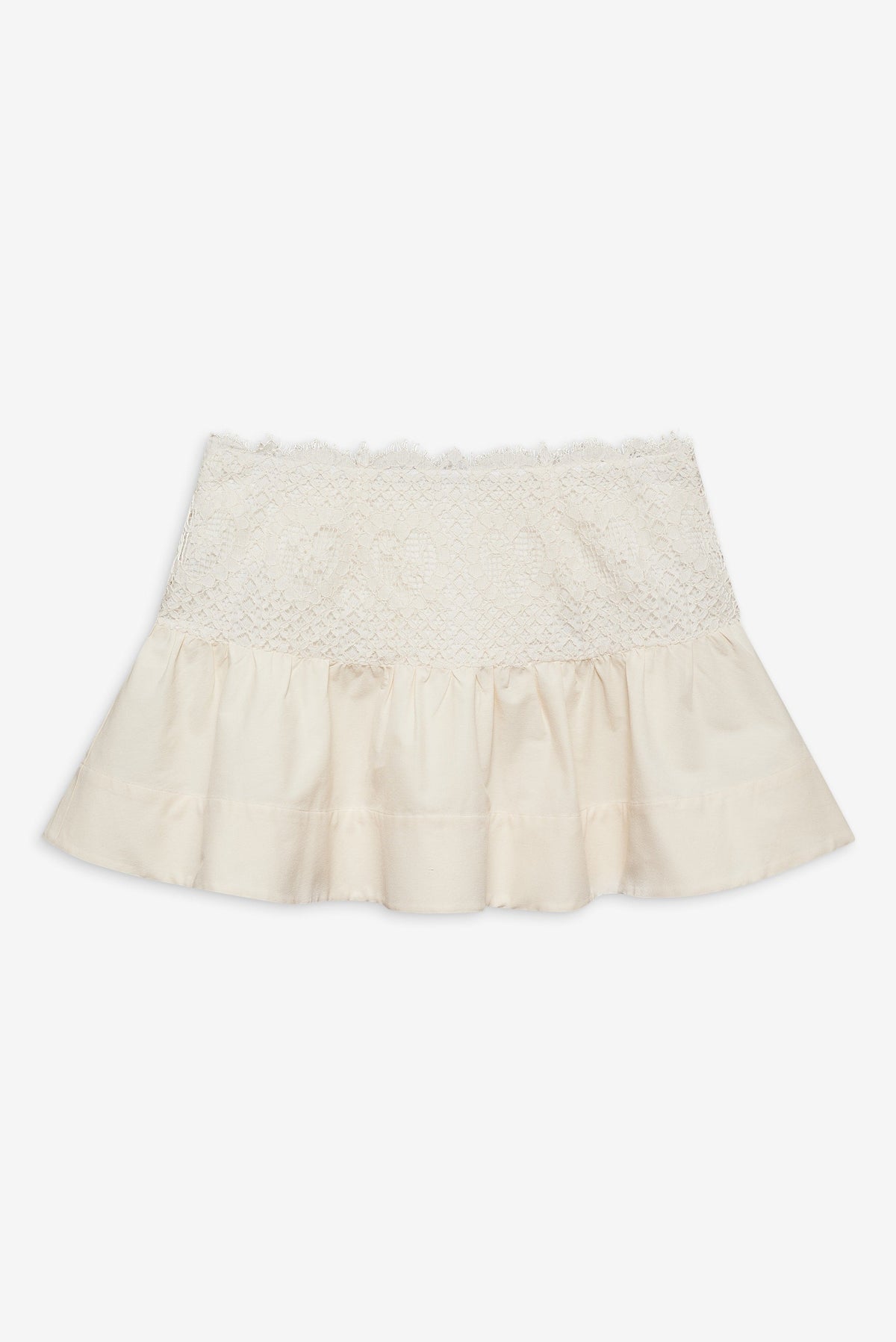 Doily Lace Mini Skirt - Cream