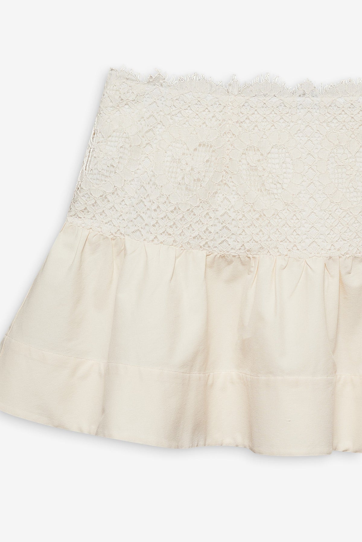 Doily Lace Mini Skirt - Cream