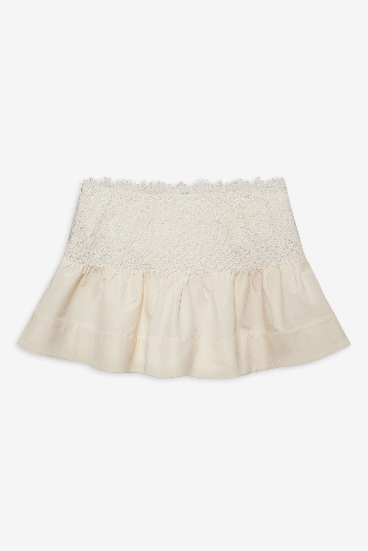 Doily Lace Mini Skirt - Cream
