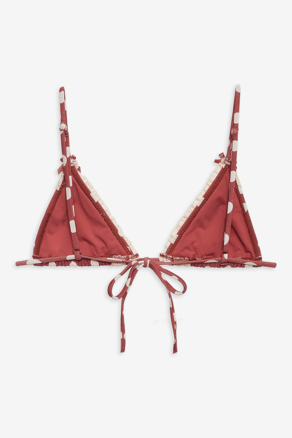 Dolly Dot Triangle Bikini Top - Red