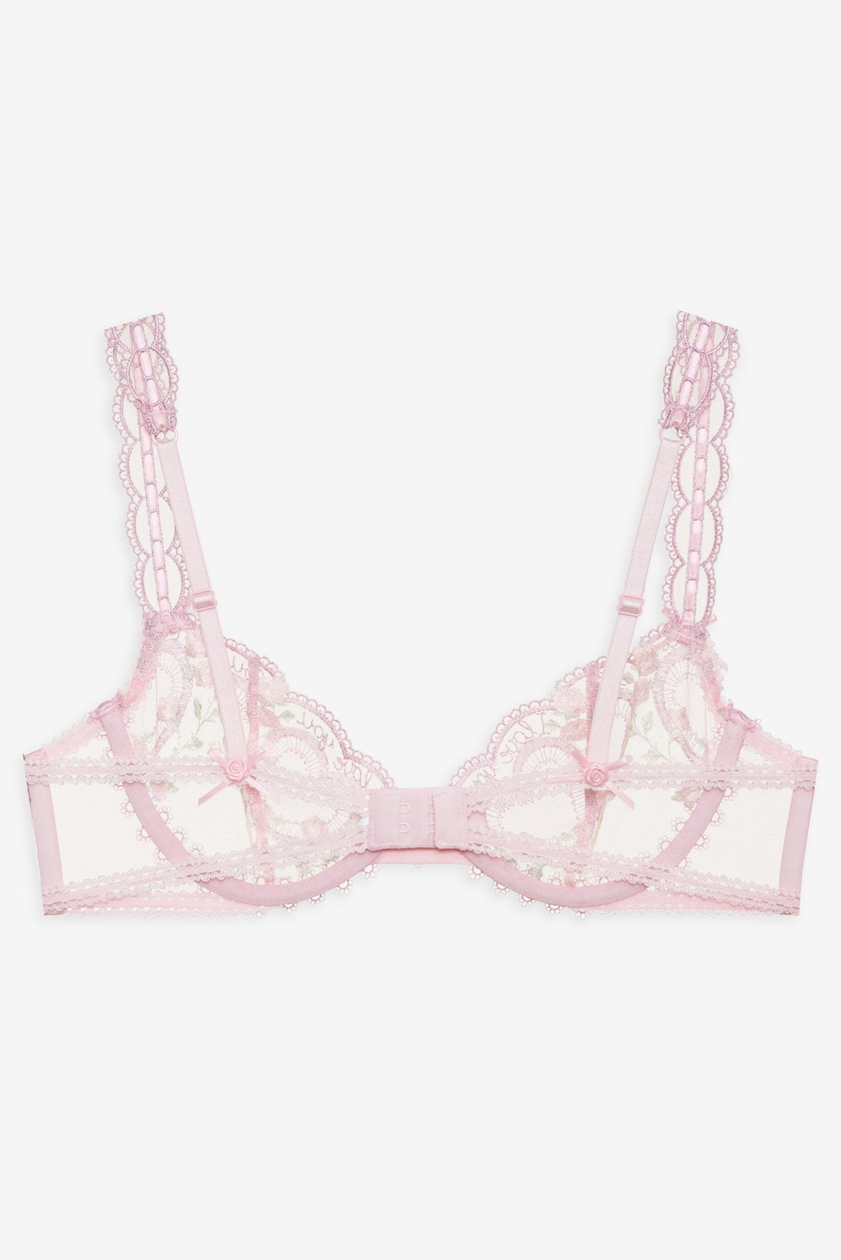 Ily Embroidered Underwire Bra - Pink