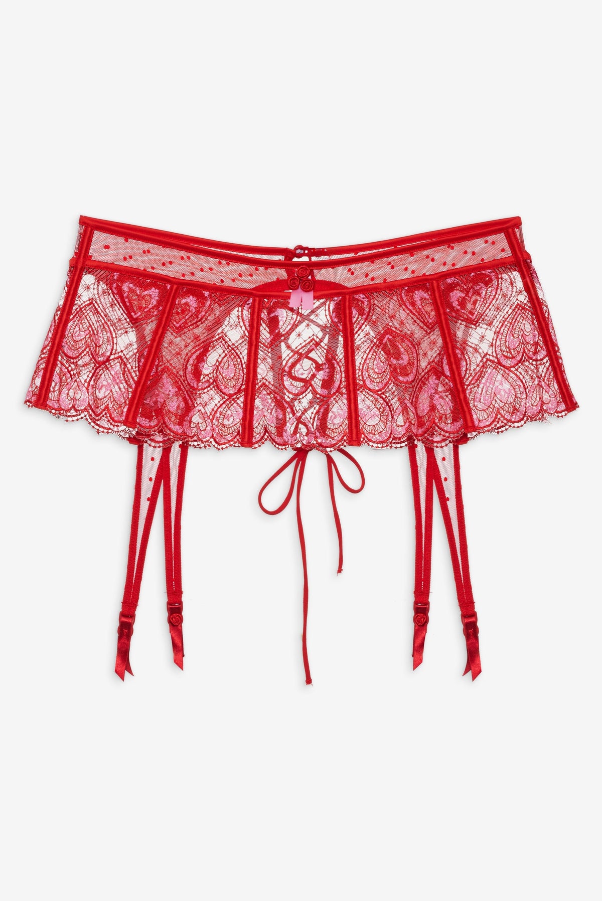 Heartbeat Garter Belt - Red