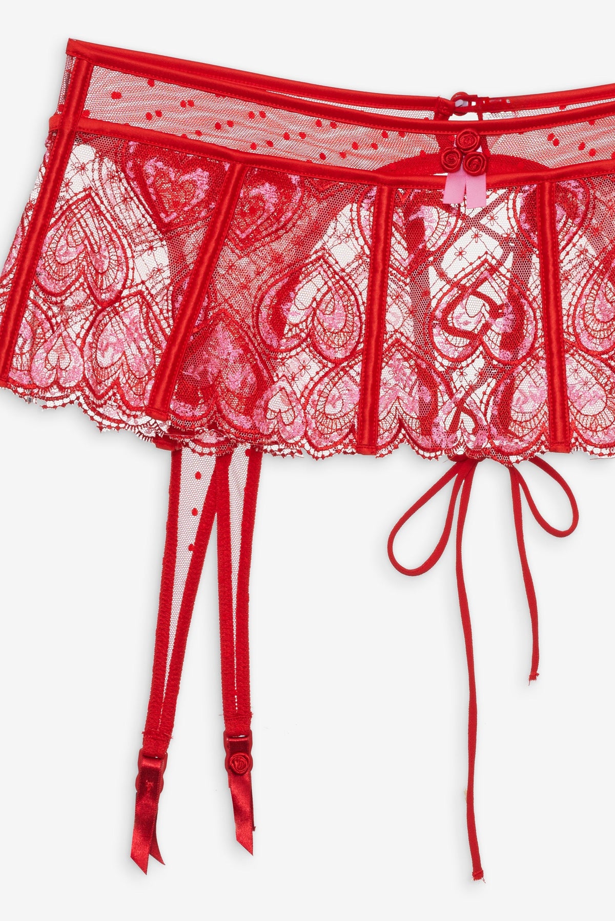 Heartbeat Garter Belt - Red