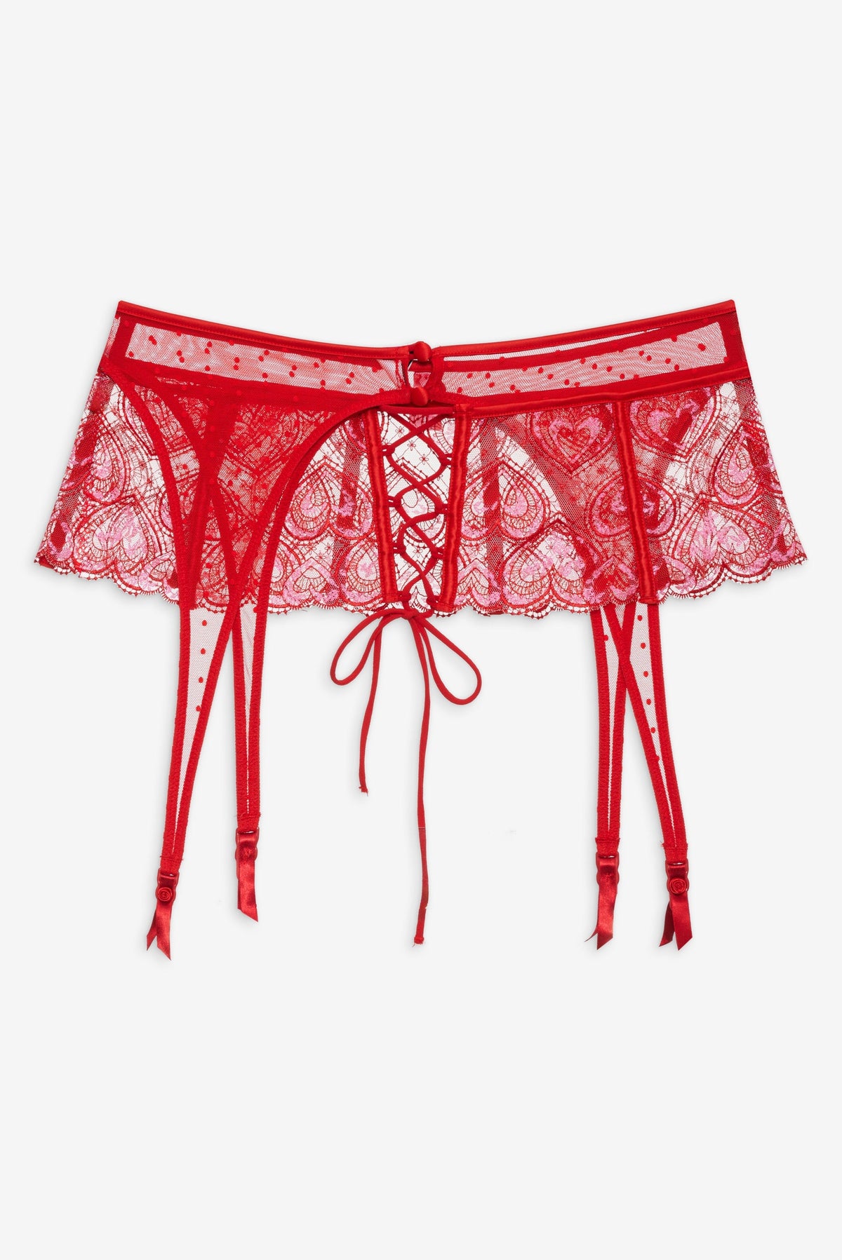 Heartbeat Garter Belt - Red