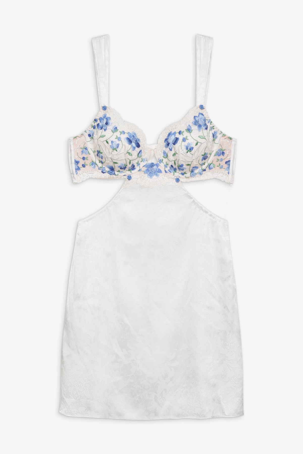 Festival Rose Slip Dress - Blue