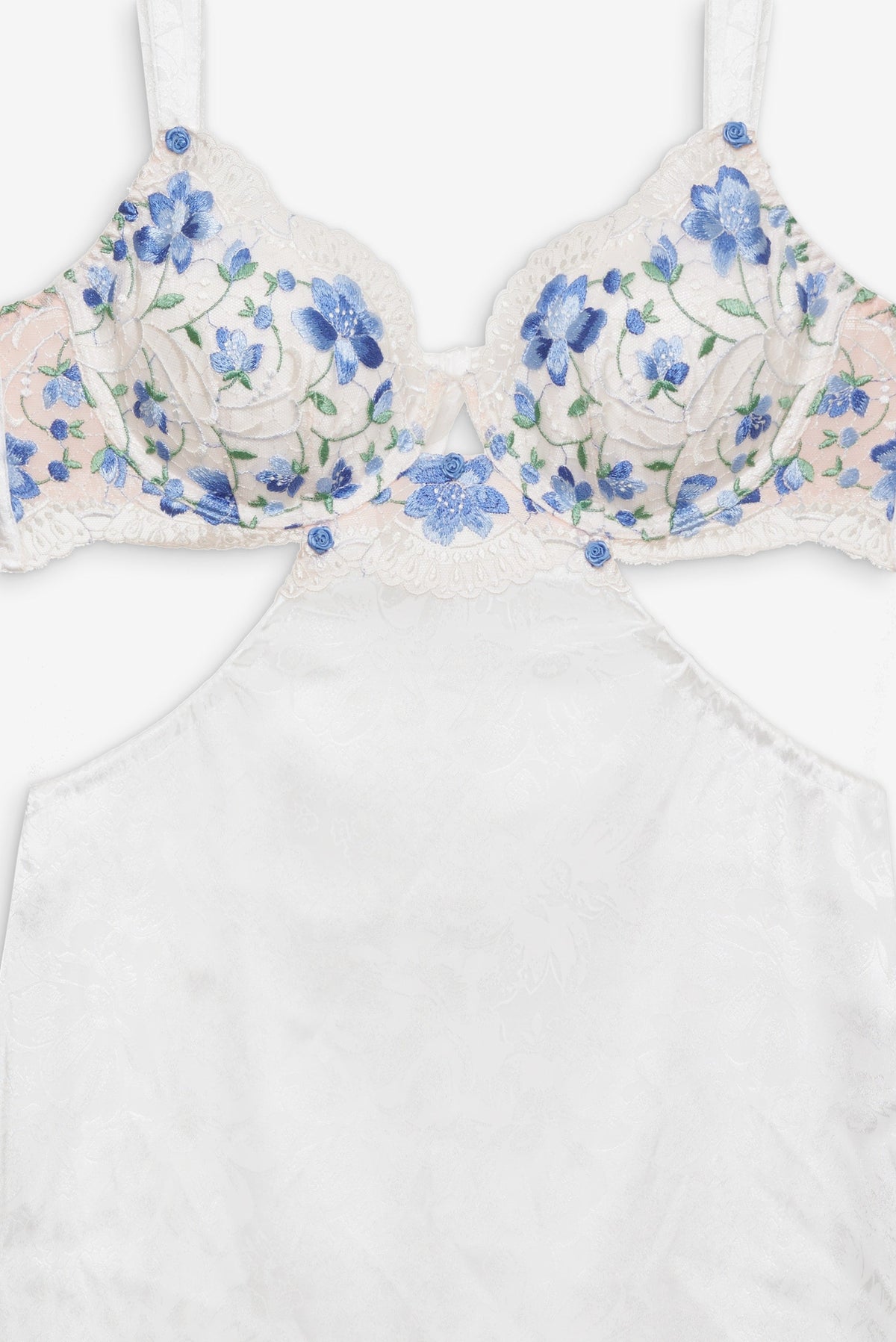 Festival Rose Slip Dress - Blue