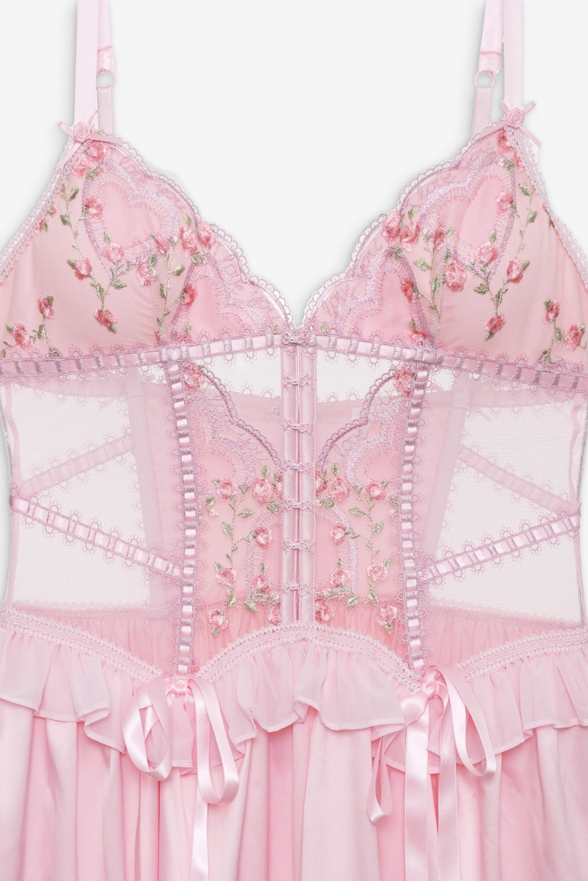 Ily Embroidered Slip Dress - Pink