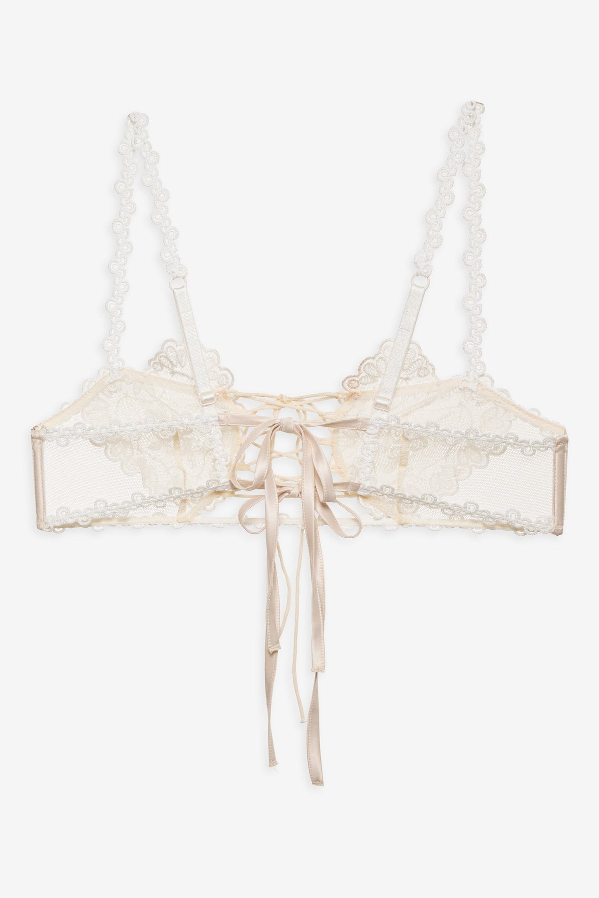 Vintage Embroidery Bra - White