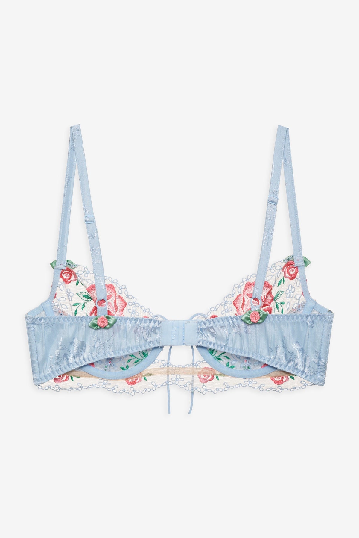 Vintage Rose Eyelet Bra - Blue