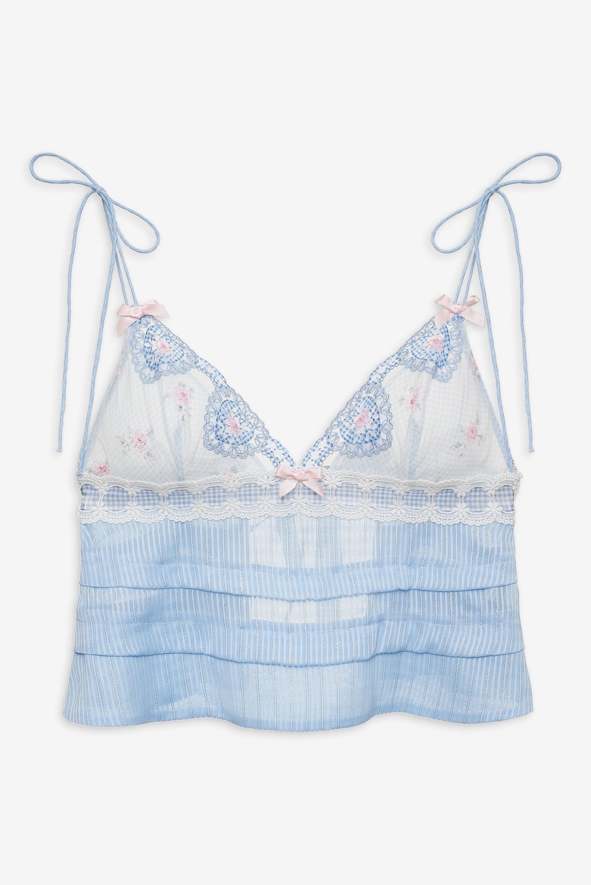 Dainty Doily Sleep Top - Blue