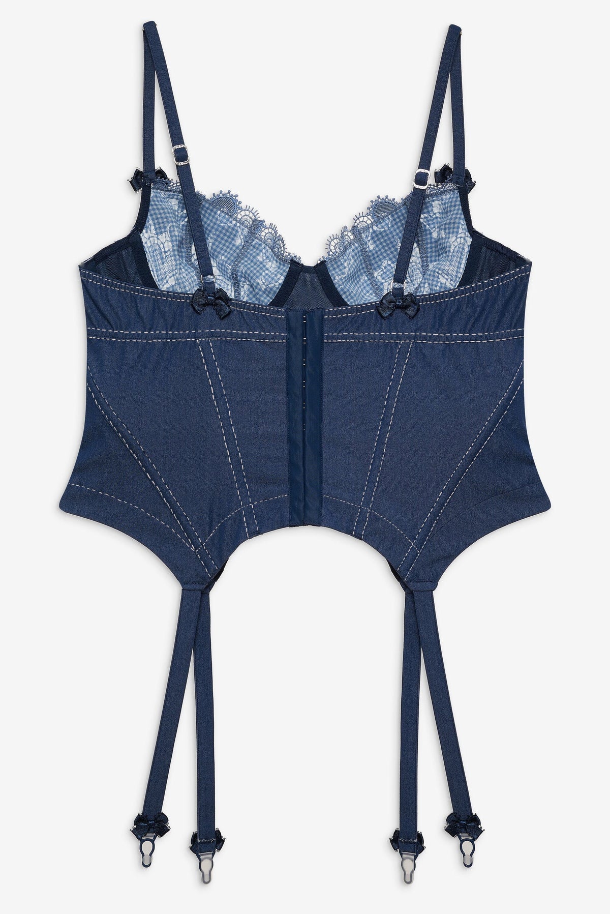 Denim Hearts Bustier - Blue