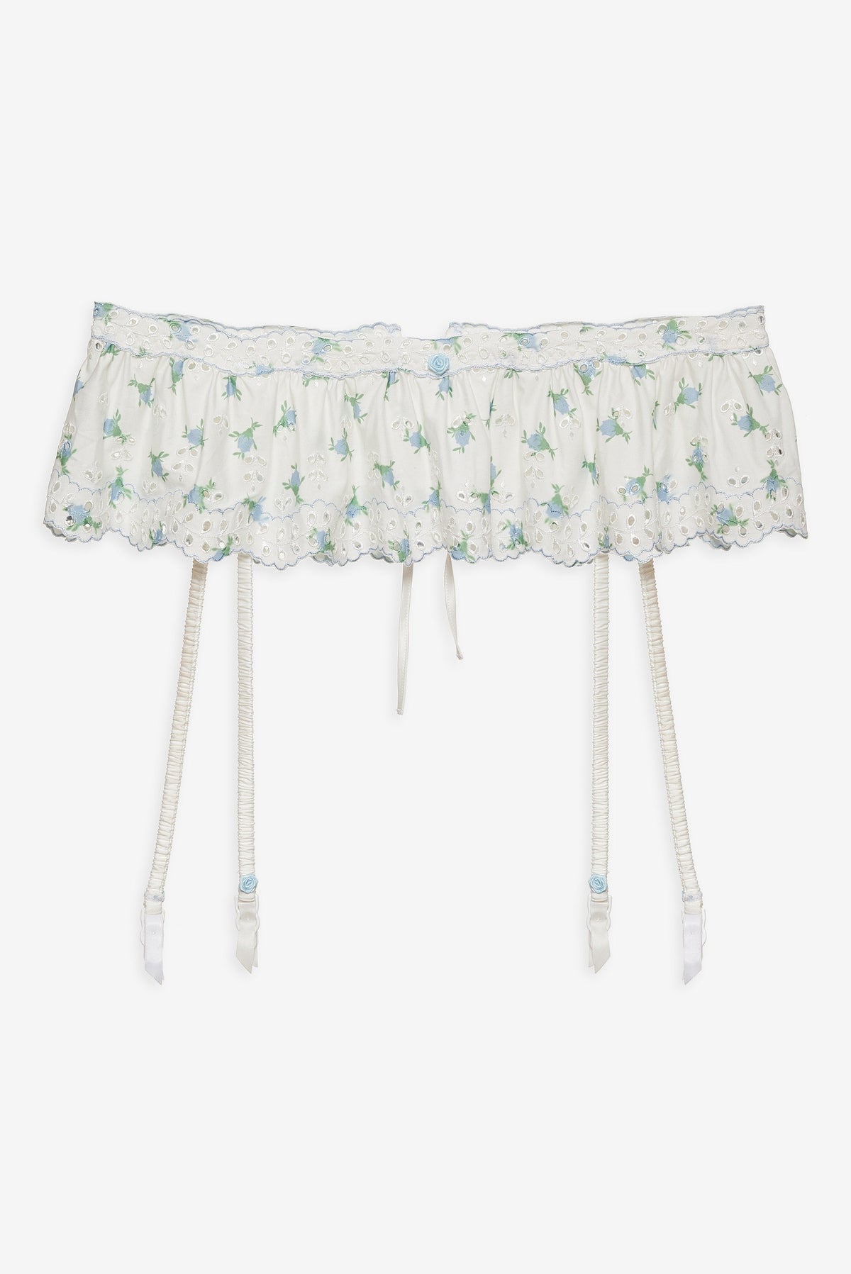 Budding Blossom Garter Belt - White