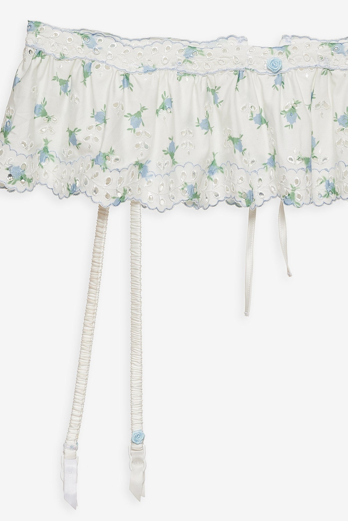 Budding Blossom Garter Belt - White