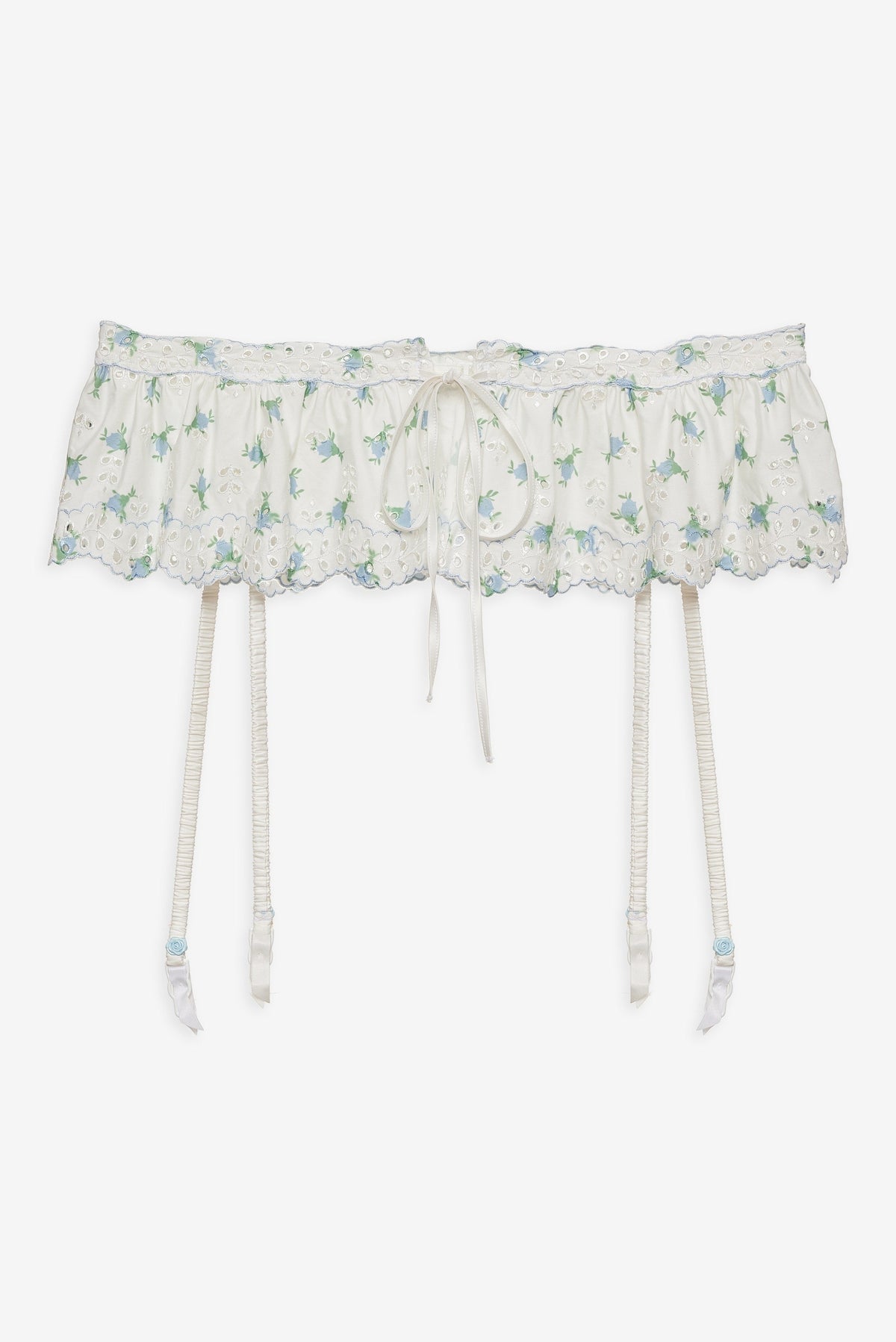 Budding Blossom Garter Belt - White