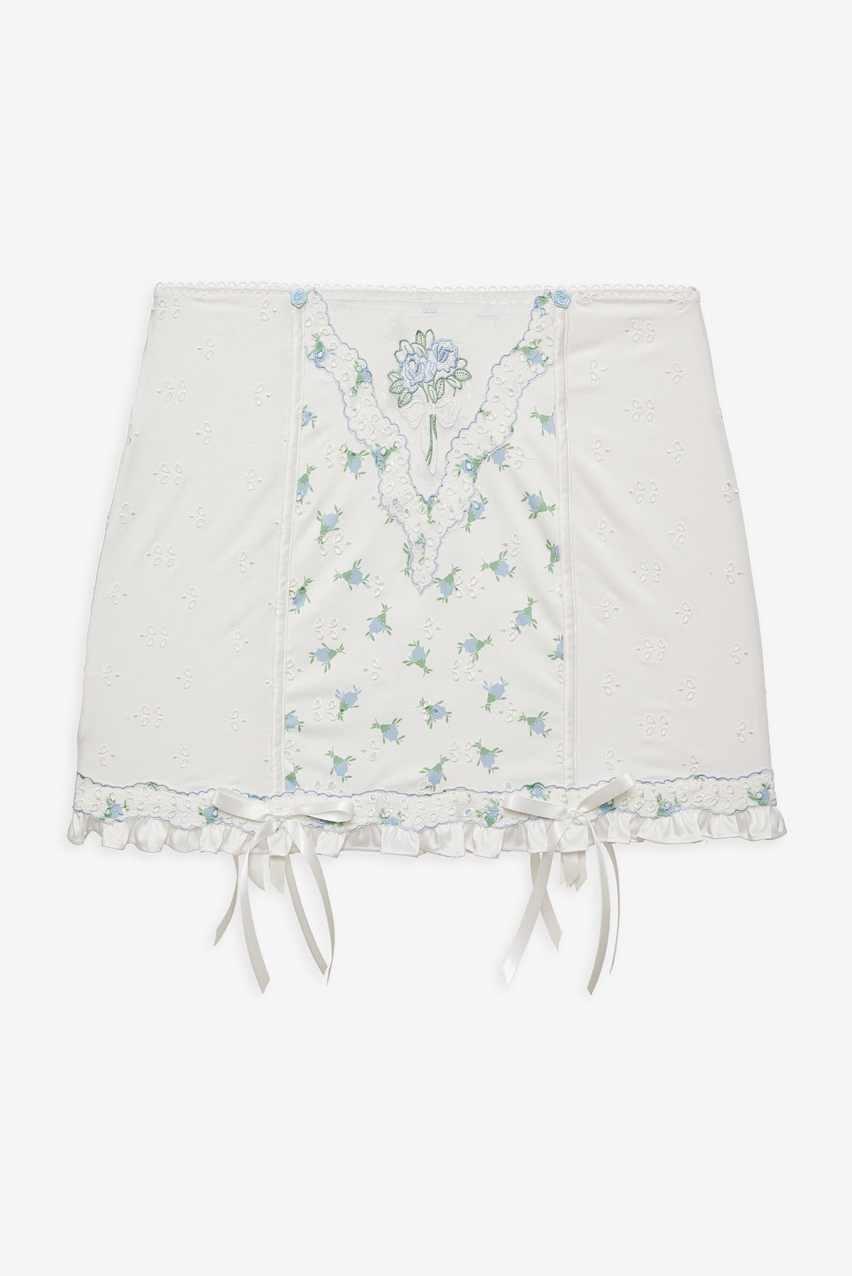 Budding Blossom Garter Skirt - White