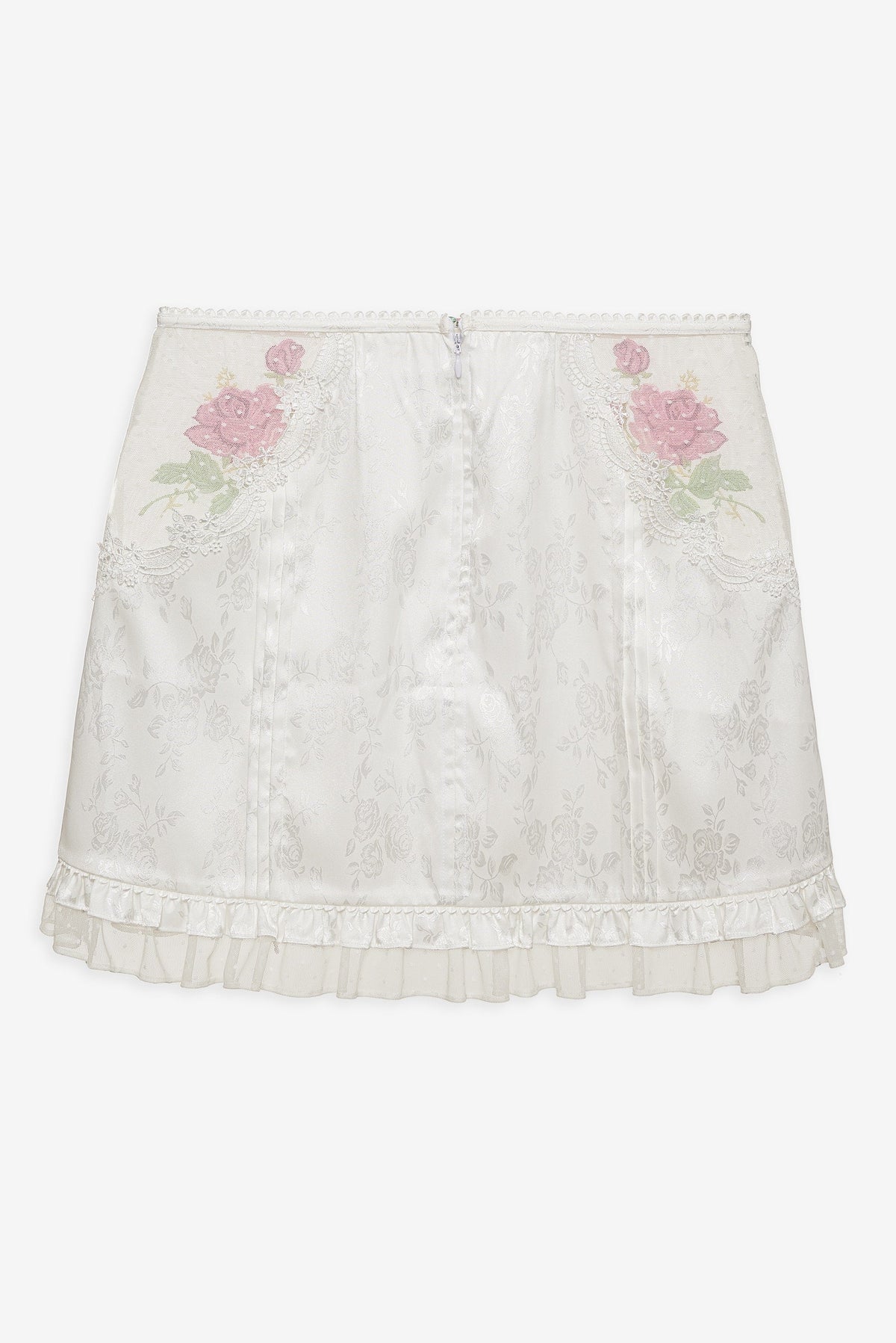 Heirloom Rose Slip Skirt - White