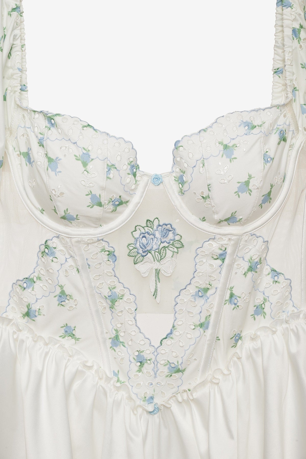Budding Blossom Sleep Romper - White