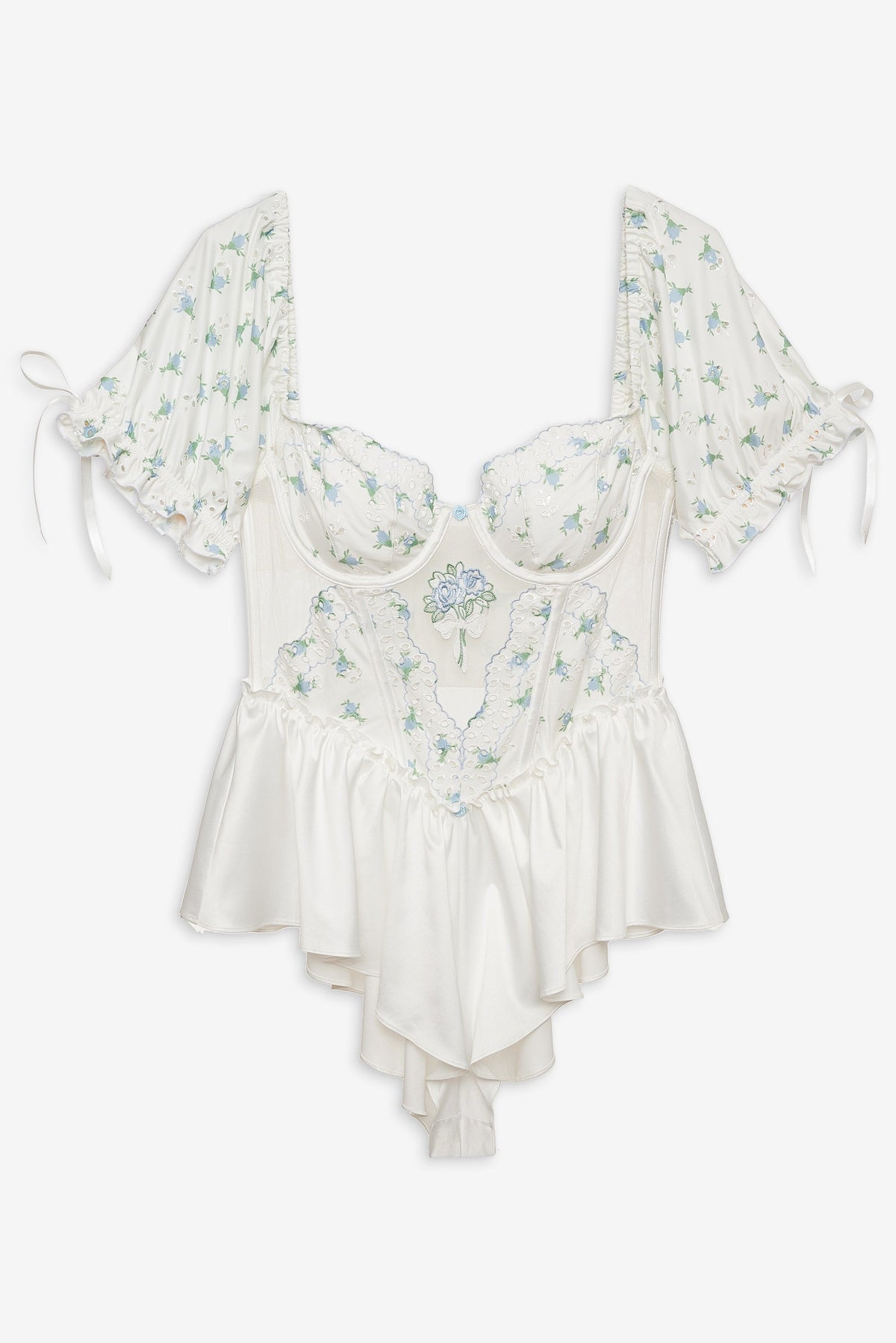 Budding Blossom Sleep Romper - White