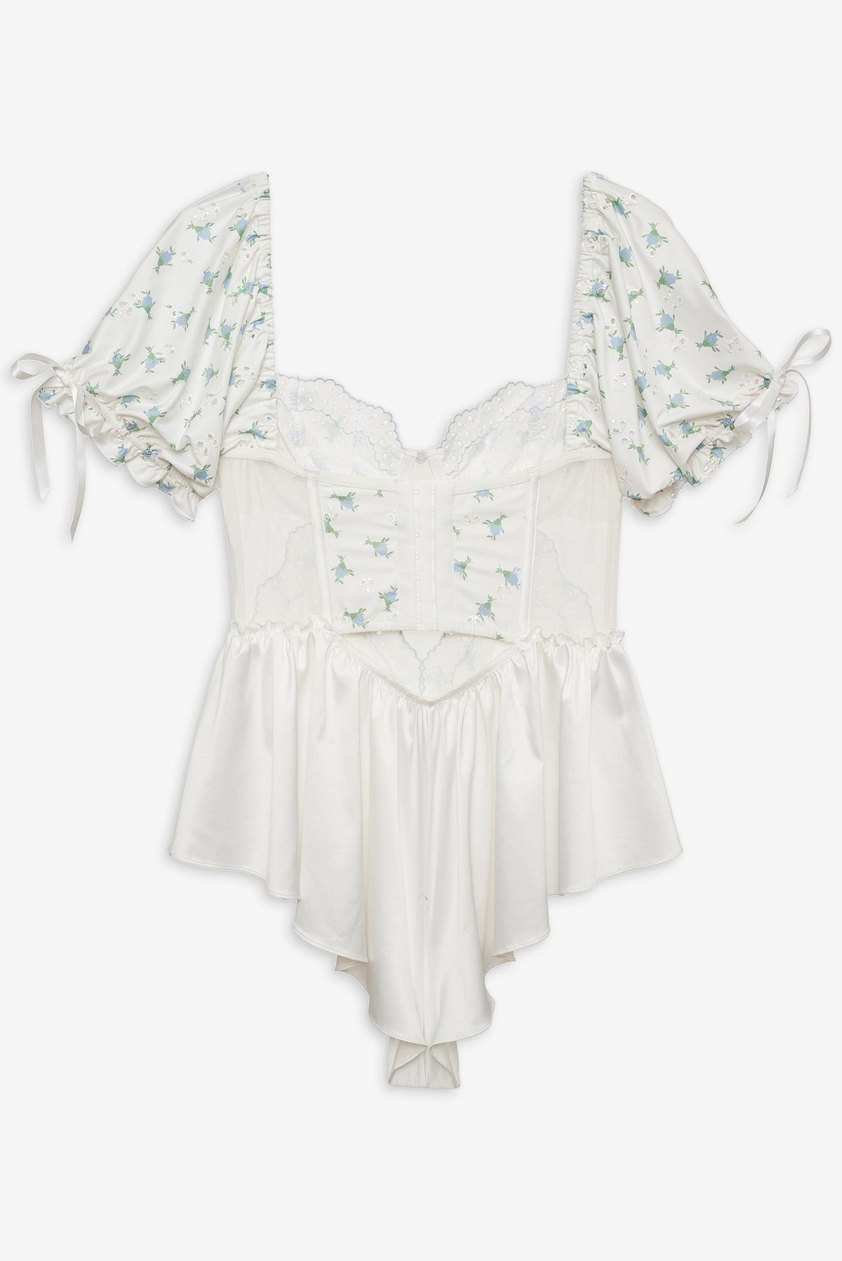 Budding Blossom Sleep Romper - White
