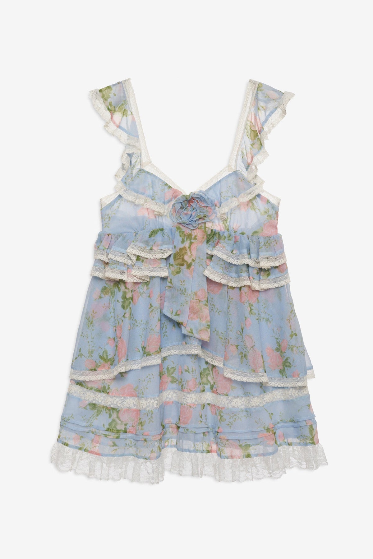 Wild Rose Mini Dress - Blue