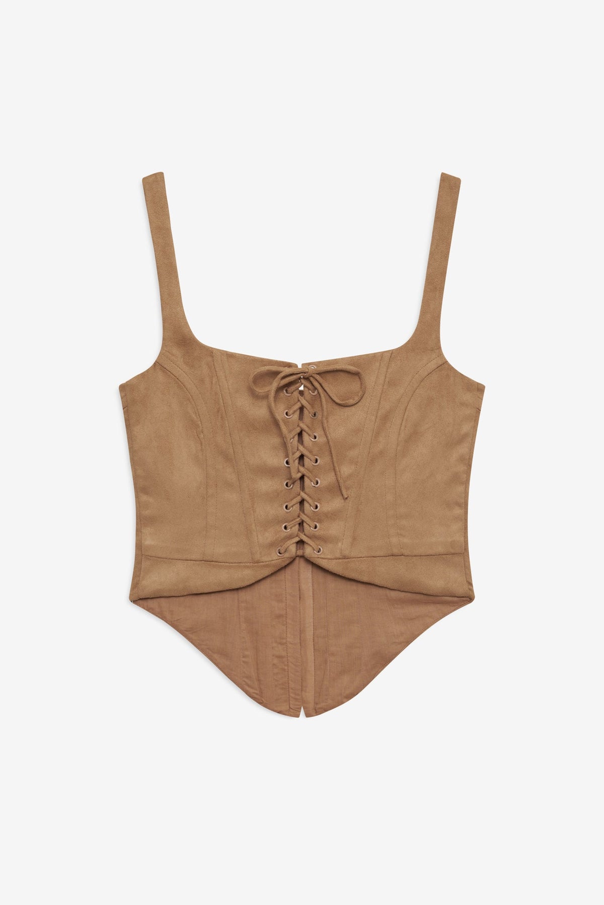 Rose Beaded Bustier - Brown