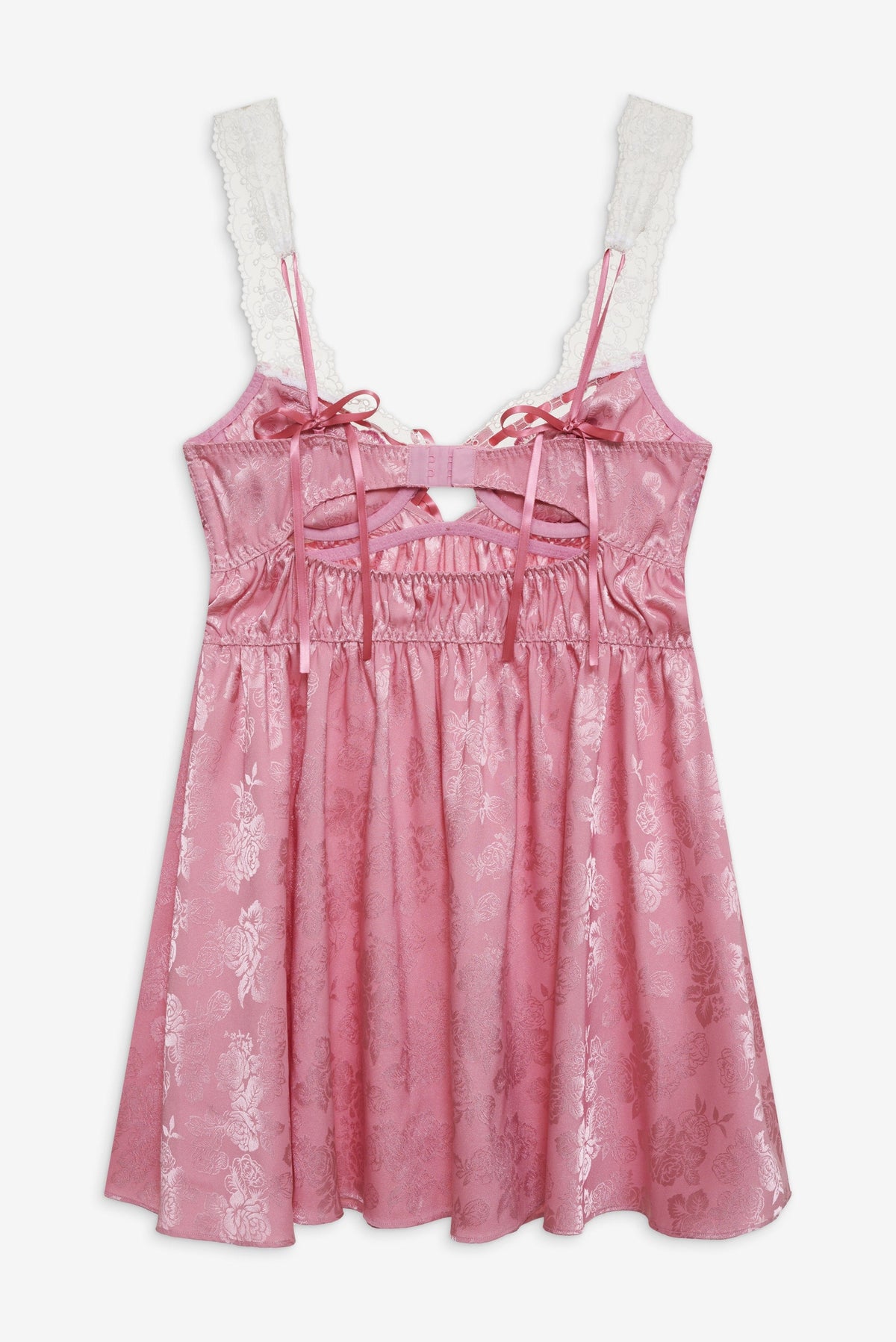 Rose Milk Eyelet Slip Dress - Pink